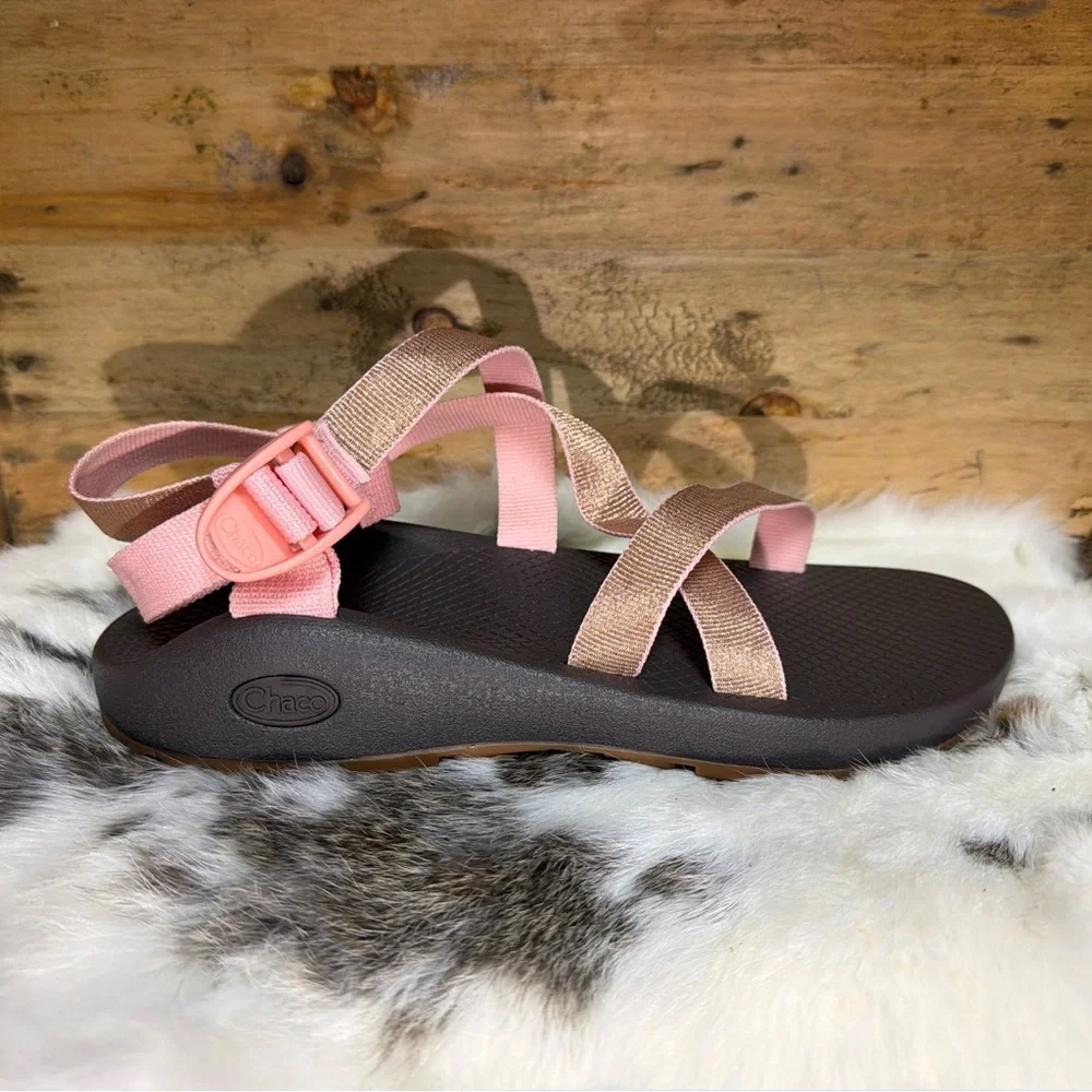 Chaco Z2 Women's Sandals Brown with Pink Straps - Picture 11 of 12